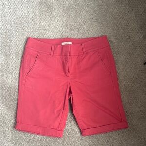 LOFT Women's coral colored Bermuda Shorts